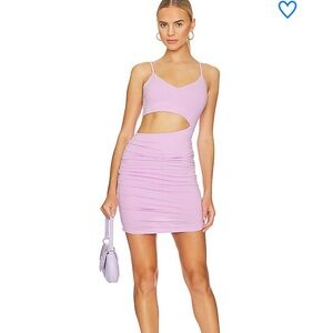 superdown Darcey Rouched Purple Mini Cutout Dress Size M